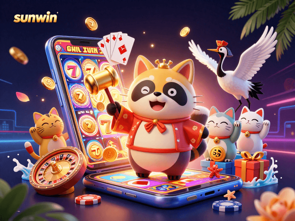 Experience exciting wins with sunwin's vibrant 3D casino illustration featuring enchanting characters.