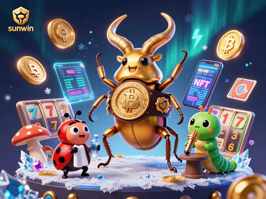 Engage with the sunwin world, featuring vivid characters in a vibrant slots showdown.