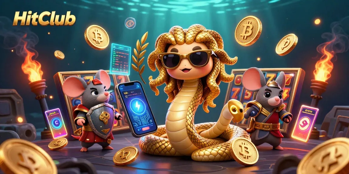 Experience the excitement of HitClub gaming with vibrant characters and casino elements in a dynamic underwater scene.