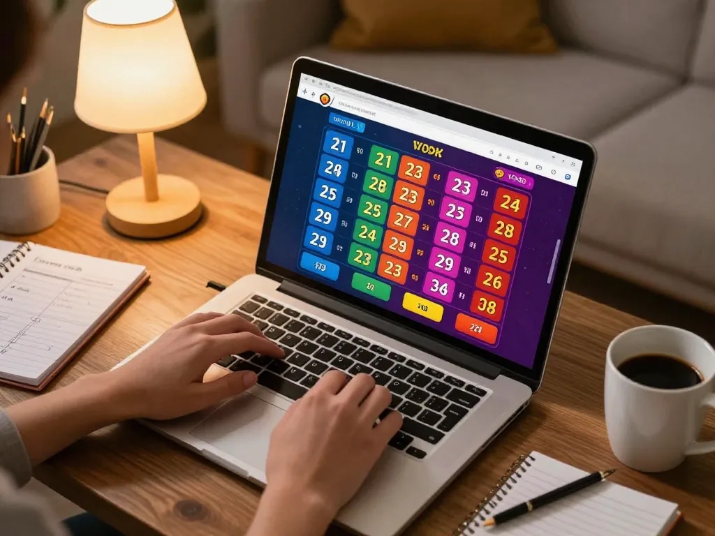 Engaging in đánh lô online, placing bets on a vibrant lottery gaming platform while strategizing