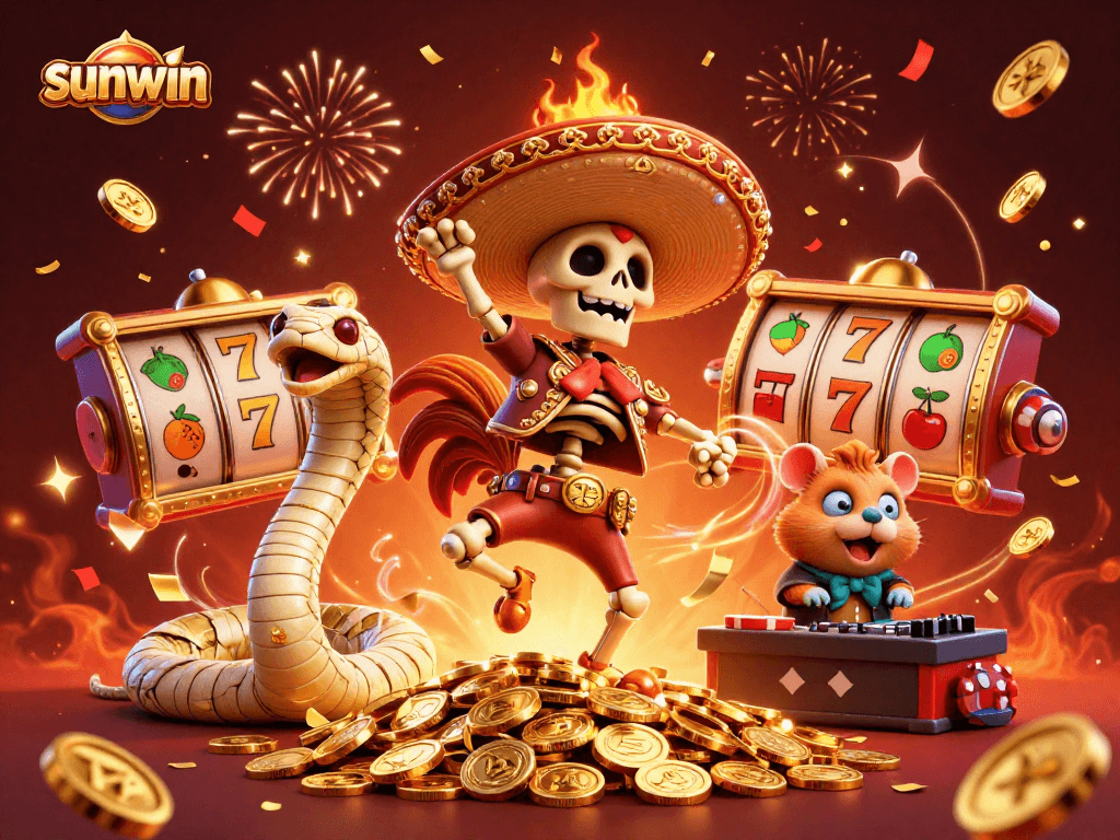 Experience the thrill of winning with sunwin in this vibrant casino scene.