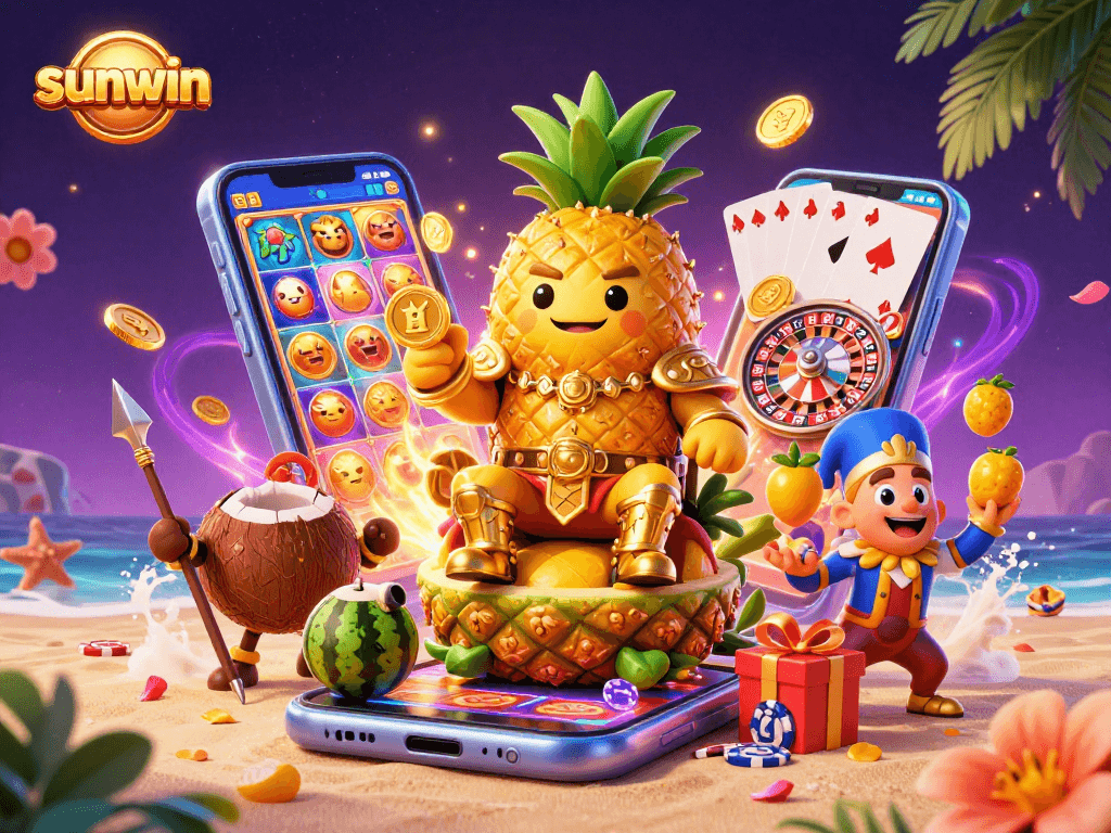 Experience exciting gameplay with the sunwin brand featuring a vibrant 3D casino scene.