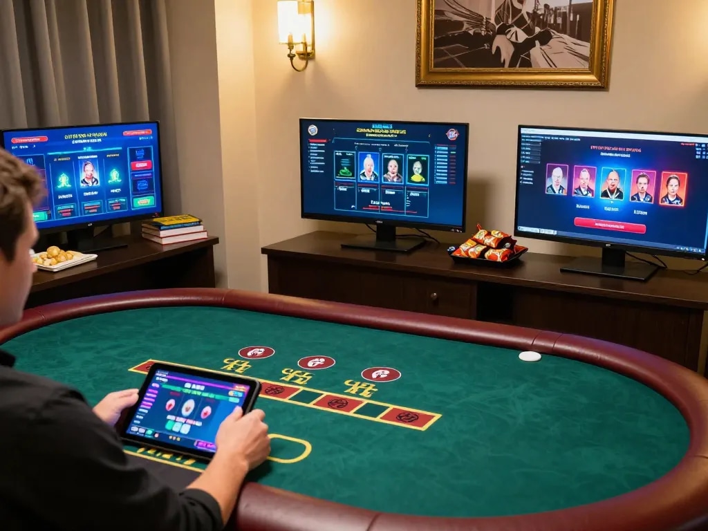 Player enjoying RR88 live dealer blackjack on tablet in an inviting home setting.