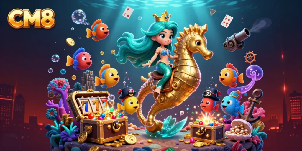 Experience thrilling wins with CM8 in this vibrant underwater casino adventure.