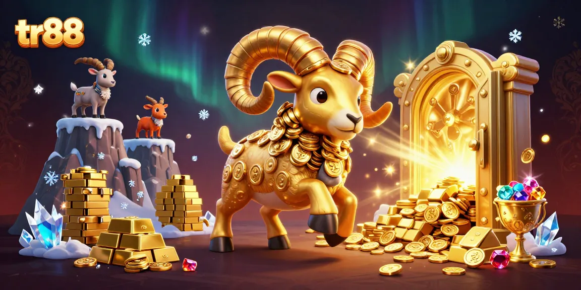 Join the excitement at tr88 as you bet on thrilling casino games amid a treasure-filled scene.