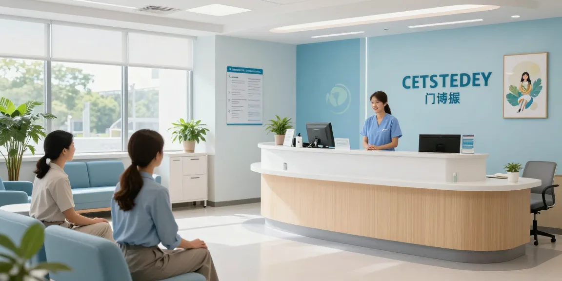 luck8 health clinic reception area promoting patient care and services.