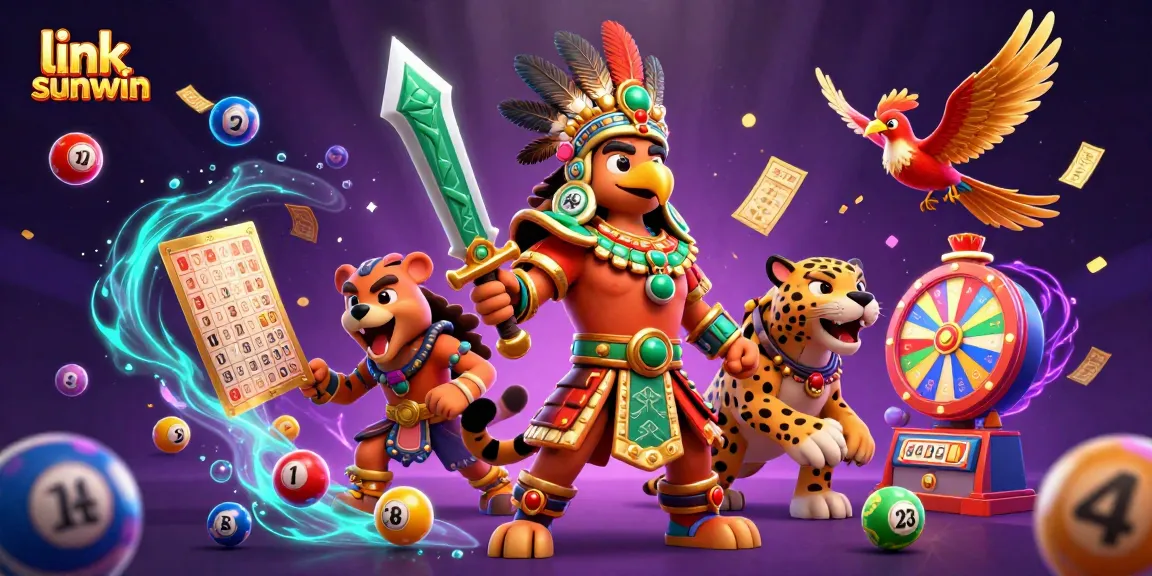 Engage with thrilling gameplay at link sunwin amid colorful lottery elements in a vivid, dynamic scene.