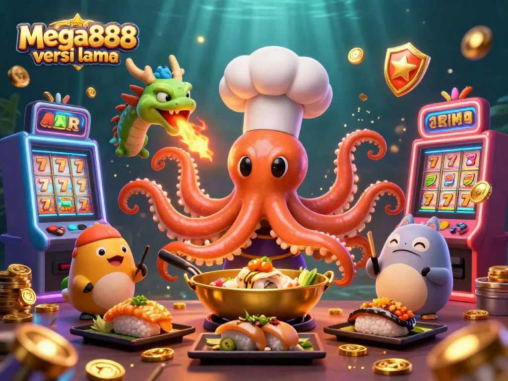 Play exciting games with mega888 versi lama, featuring vibrant characters and immersive casino elements.