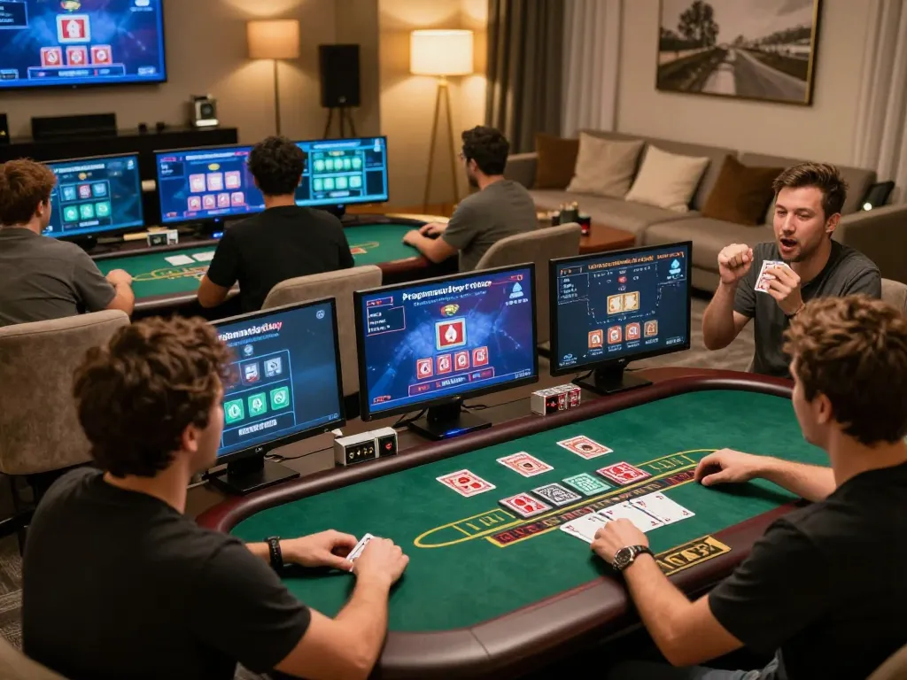Players strategically engaging in blackjack gameplay on Pragmaticplay live dealer platform at home.