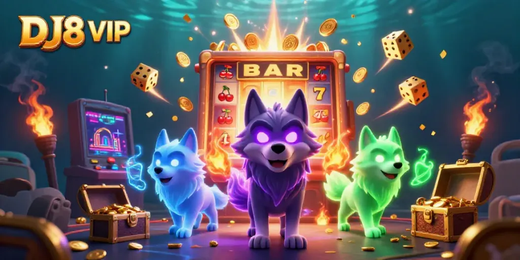 Engage in thrilling action with DJ8 VIP on an ultra-detailed 3D casino scene bursting with excitement.