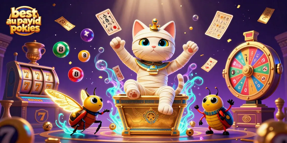 Experience thrilling action with the best au payid pokies in this vibrant casino illustration.