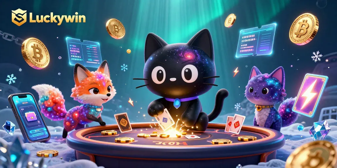 Engage in exciting casino games with Luckywin's captivating cosmic scene featuring dynamic characters.