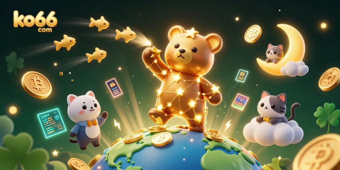 Experience gaming excitement with ko66 com's rich casino atmosphere and dynamic golden characters.