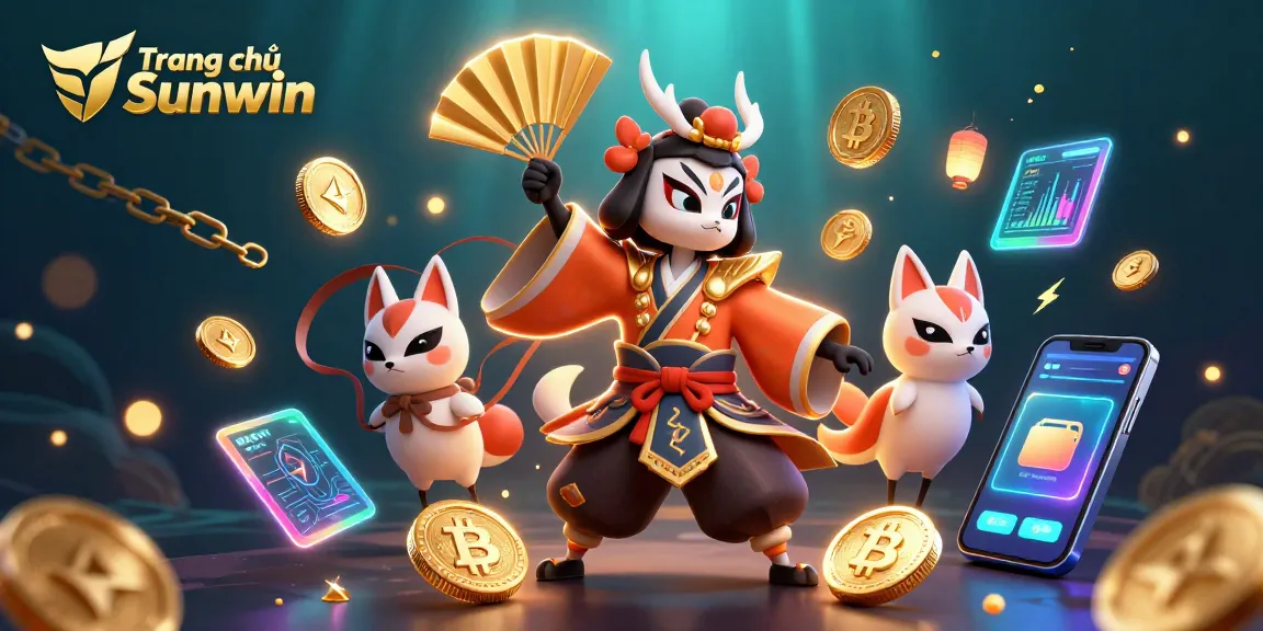 Experience the excitement at Trang chủ Sunwin with vibrant 3D casino characters and crypto elements.