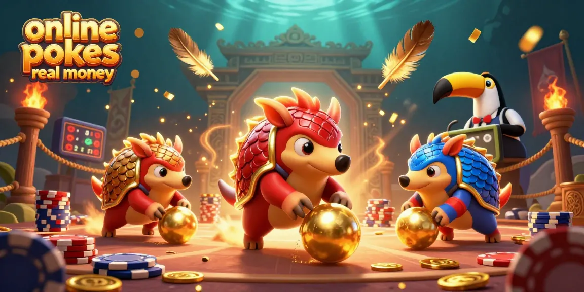Experience online pokies real money excitement with rival pangolins in a vibrant casino scene of action.